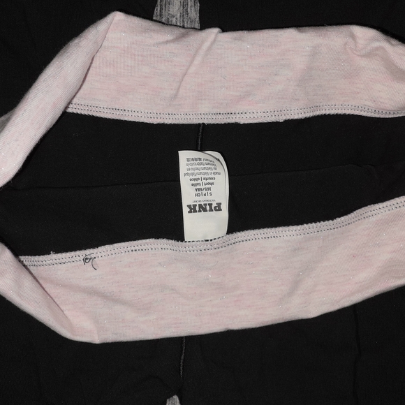 PINK Victoria's Secret Black Leggings with Light Pink Waistband - Picture 5 of 6